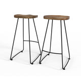 Amberly 30 Inch Saddle Bar Stool (Set Of 2) In Natural/Black