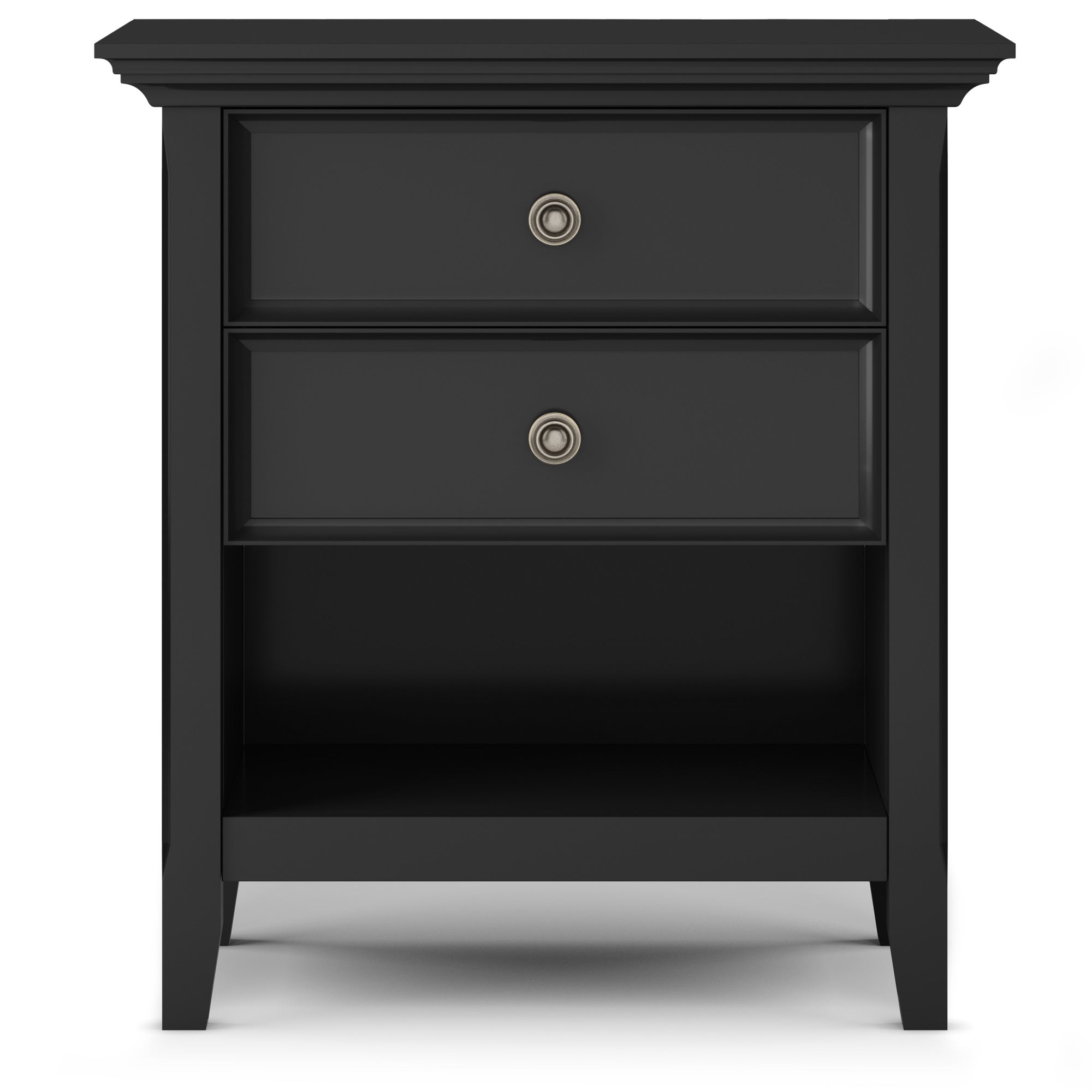 Amherst Solid Wood Bedside Table In Black