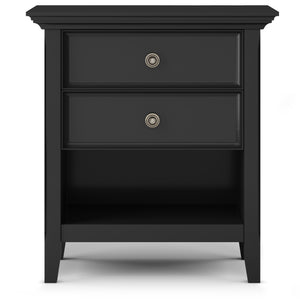 Amherst Solid Wood Bedside Table In Black