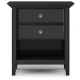 Amherst Solid Wood Bedside Table In Black