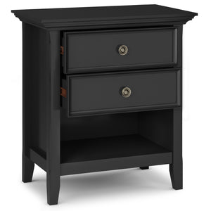 Amherst Solid Wood Bedside Table In Black