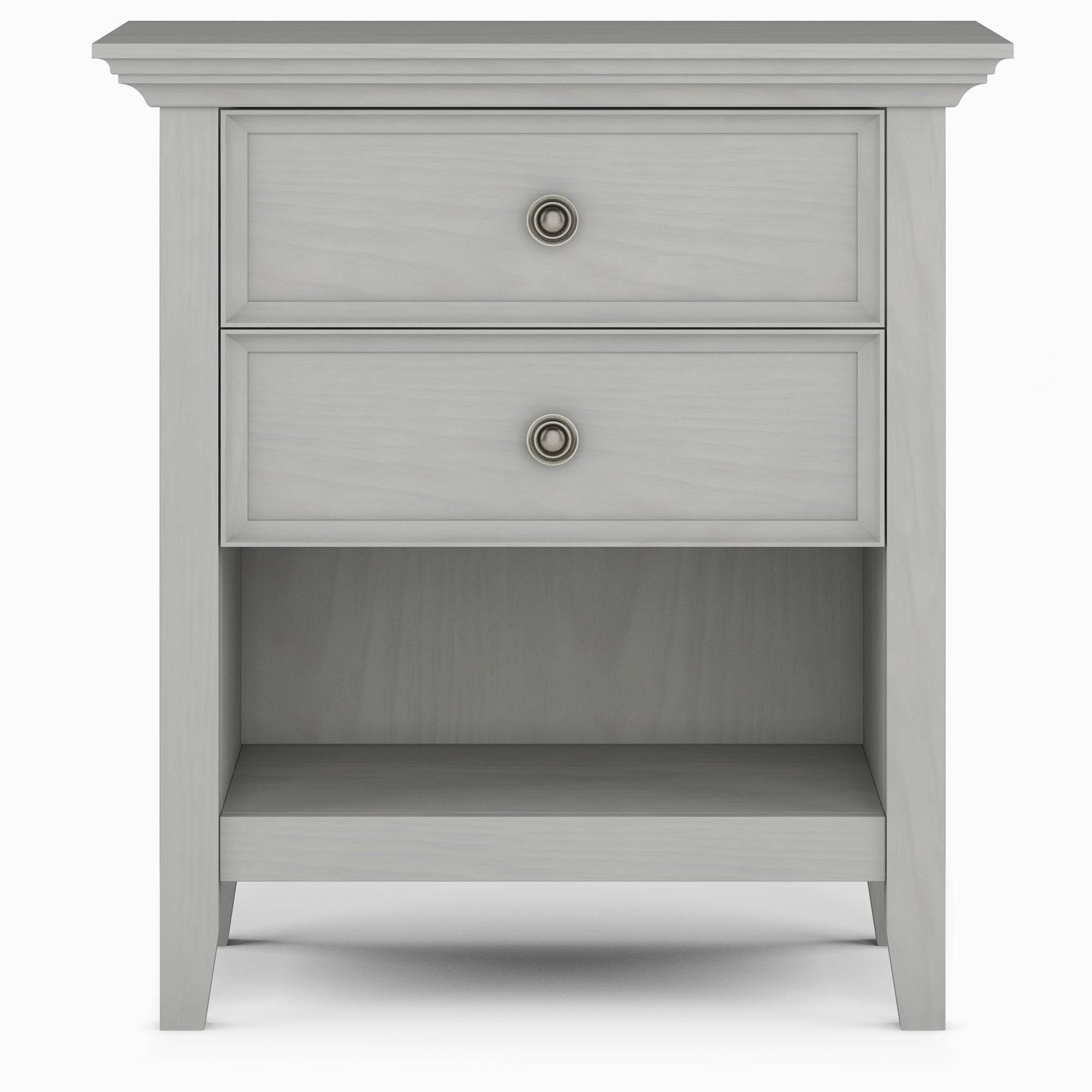 Amherst Solid Wood Bedside Table In Fog Grey