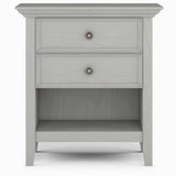 Amherst Solid Wood Bedside Table In Fog Grey