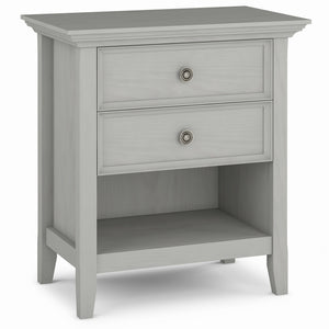 Amherst Solid Wood Bedside Table In Fog Grey