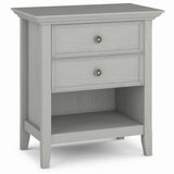 Amherst Solid Wood Bedside Table In Fog Grey