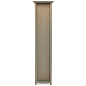 Amherst Solid Wood 5 Shelf Bookcase In Distressed Grey