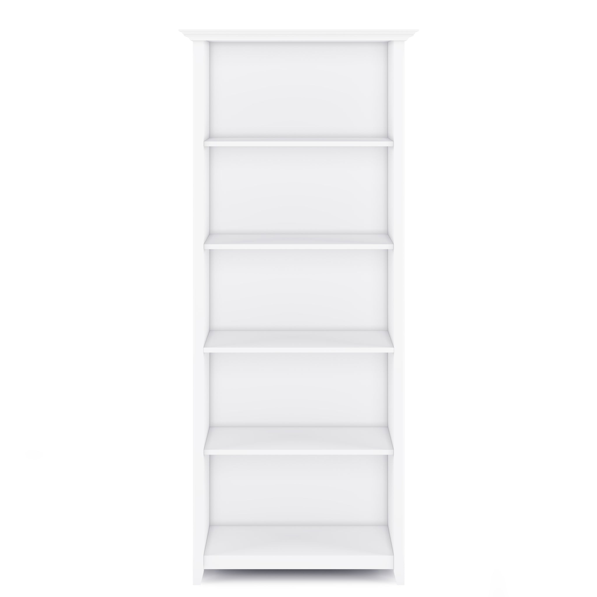 Amherst Solid Wood 5 Shelf Bookcase In White