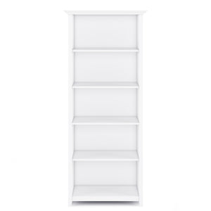 Amherst Solid Wood 5 Shelf Bookcase In White