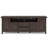 Amherst Solid Wood 72 Inch Wide Tv Media Stand In Brunette Brown For Tvs Up To 80 Inches