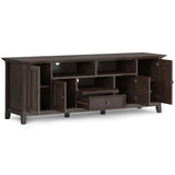 Amherst Solid Wood 72 Inch Wide Tv Media Stand In Brunette Brown For Tvs Up To 80 Inches