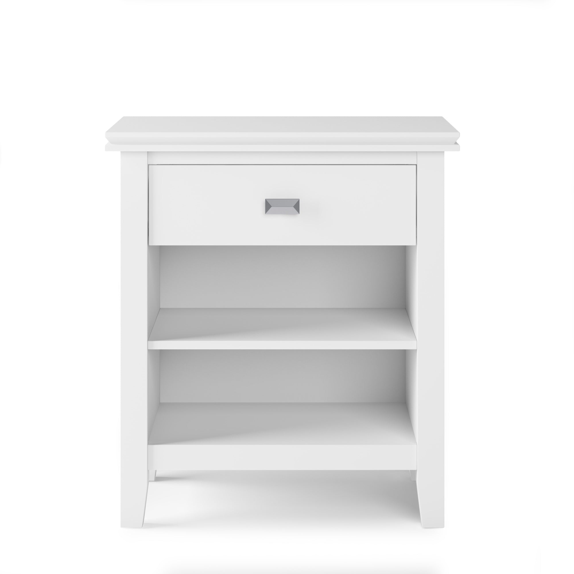 Artisan Solid Wood 24 Inch Wide Transitional Bedside Nightstand Table In White
