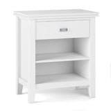 Artisan Solid Wood 24 Inch Wide Transitional Bedside Nightstand Table In White