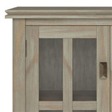 Artisan Solid Wood Low Storage Cabinet In Distressed Grey