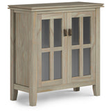 Artisan Solid Wood Low Storage Cabinet In Distressed Grey