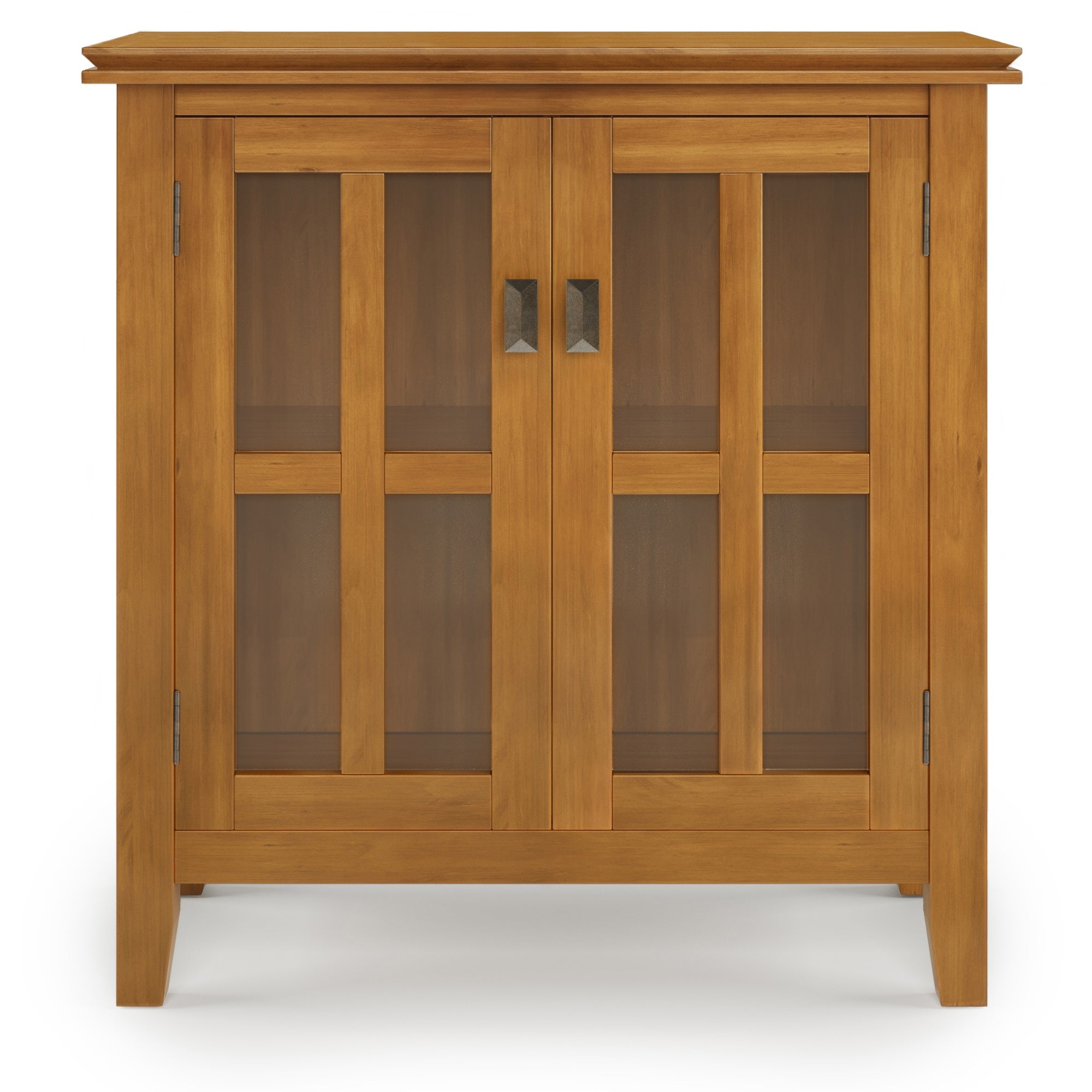 Artisan Solid Wood Low Storage Cabinet In Honey Brown