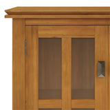 Artisan Solid Wood Low Storage Cabinet In Honey Brown