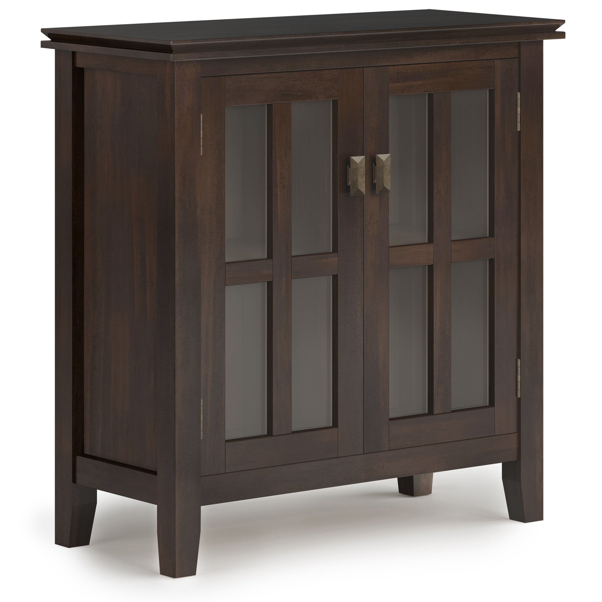 Artisan Solid Wood Low Storage Cabinet In Tobacco Brown