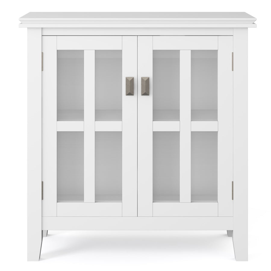 Artisan Solid Wood 30 Inch Wide Transitional Low Storage Cabinet In White
