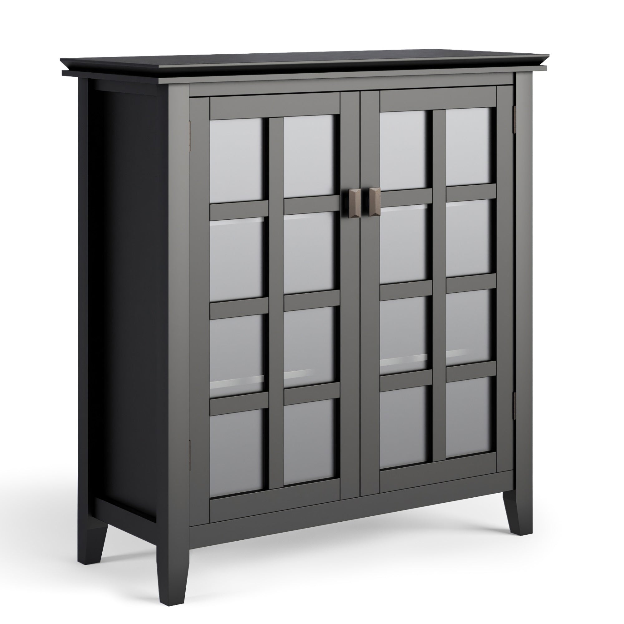 Artisan Solid Wood 38 Inch Wide Transitional Medium Storage Cabinet In Black