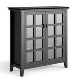 Artisan Solid Wood 38 Inch Wide Transitional Medium Storage Cabinet In Black