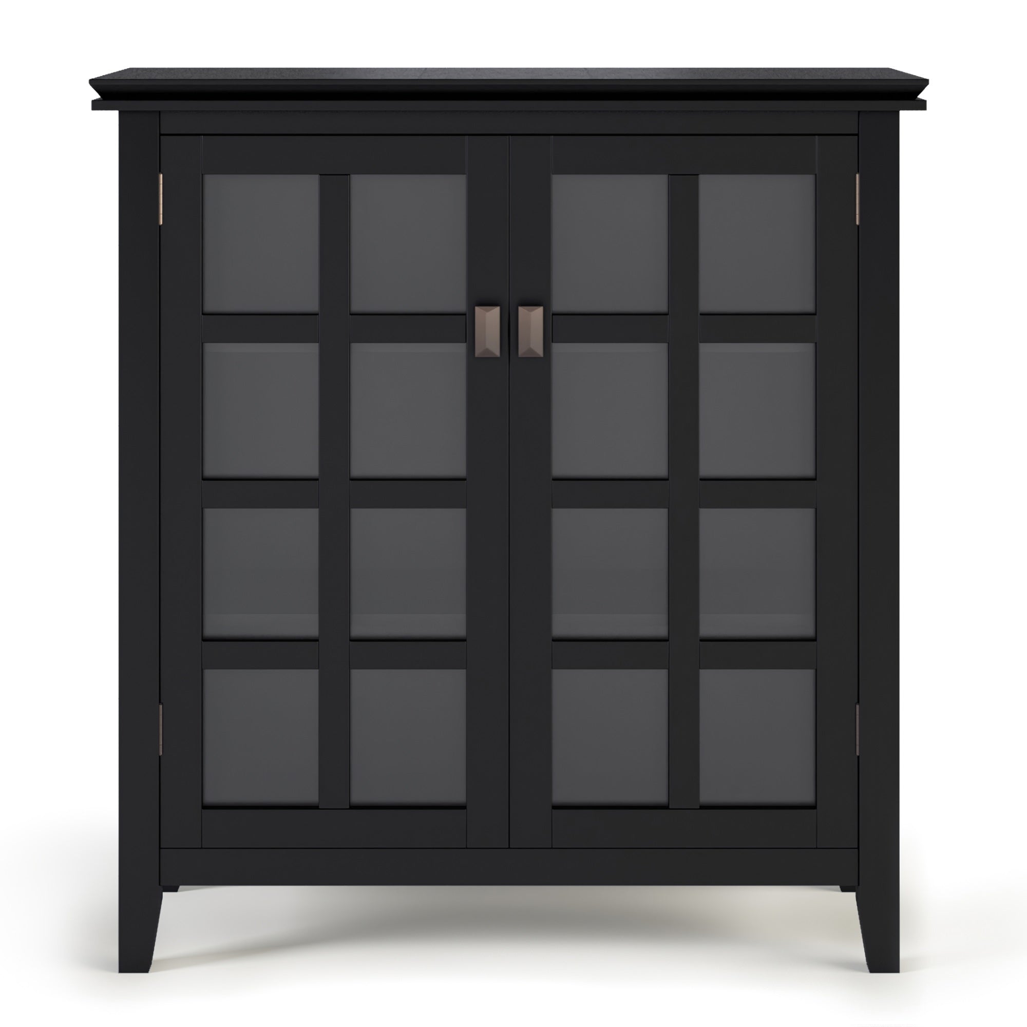Artisan Solid Wood 38 Inch Wide Transitional Medium Storage Cabinet In Black