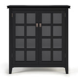 Artisan Solid Wood 38 Inch Wide Transitional Medium Storage Cabinet In Black