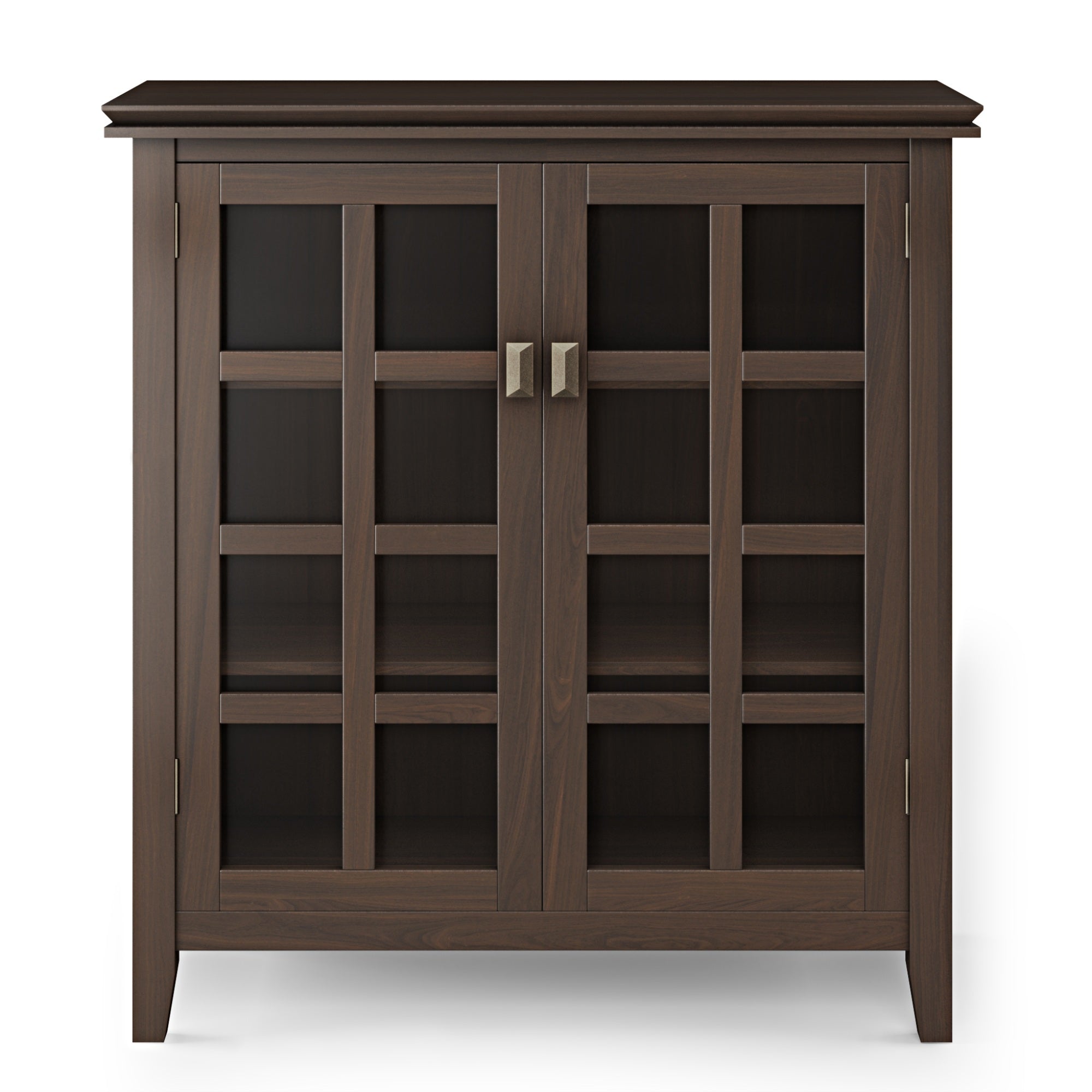 Artisan Solid Wood 38 Inch Wide Transitional Medium Storage Cabinet In Tobacco Brown