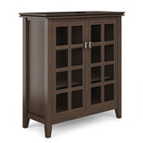Artisan Solid Wood 38 Inch Wide Transitional Medium Storage Cabinet In Tobacco Brown