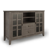 Artisan Solid Wood 53 Inch Wide Transitional Tv Media Stand In Farmhouse Grey For Tvs Up To 60 Inches