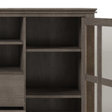 Artisan Solid Wood 53 Inch Wide Transitional Tv Media Stand In Farmhouse Grey For Tvs Up To 60 Inches