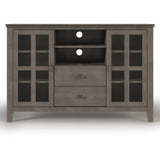 Artisan Solid Wood 53 Inch Wide Transitional Tv Media Stand In Farmhouse Grey For Tvs Up To 60 Inches