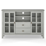 Artisan Solid Wood Tall Tv Media Stand In Fog Grey For Tvs Up To 60 Inches