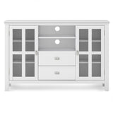 Artisan Solid Wood Tall Tv Media Stand In White For Tvs Up To 60 Inches