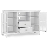 Artisan Solid Wood Tall Tv Media Stand In White For Tvs Up To 60 Inches