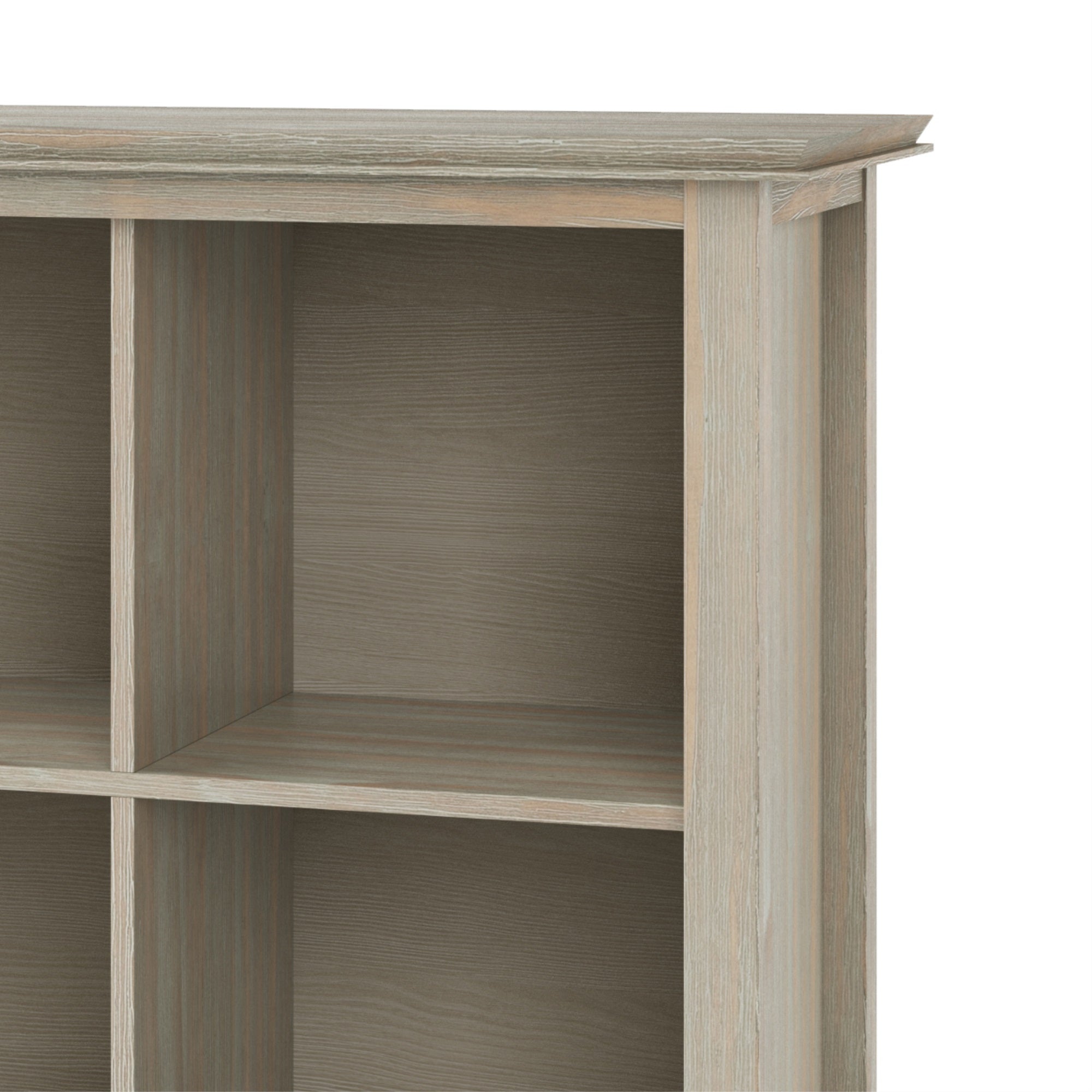 Artisan Solid Wood 45 Inch X 43 Inch Transitional 9 Cube Bookcase And Storage Unit In Distressed Grey