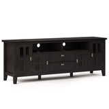 Artisan Solid Wood 72 Inch Wide Transitional Tv Media Stand In Hickory Brown For Tvs Up To 80 Inches