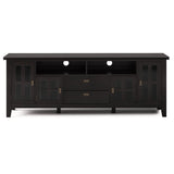 Artisan Solid Wood 72 Inch Wide Transitional Tv Media Stand In Hickory Brown For Tvs Up To 80 Inches