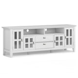 Artisan Solid Wood 72 Inch Tv Media Stand In White For Tvs Up To 80 Inches