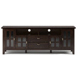 Artisan Solid Wood 72 Inch Tv Media Stand In Tobacco Brown For Tvs Up To 80 Inches