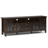 Artisan Solid Wood 72 Inch Tv Media Stand In Tobacco Brown For Tvs Up To 80 Inches
