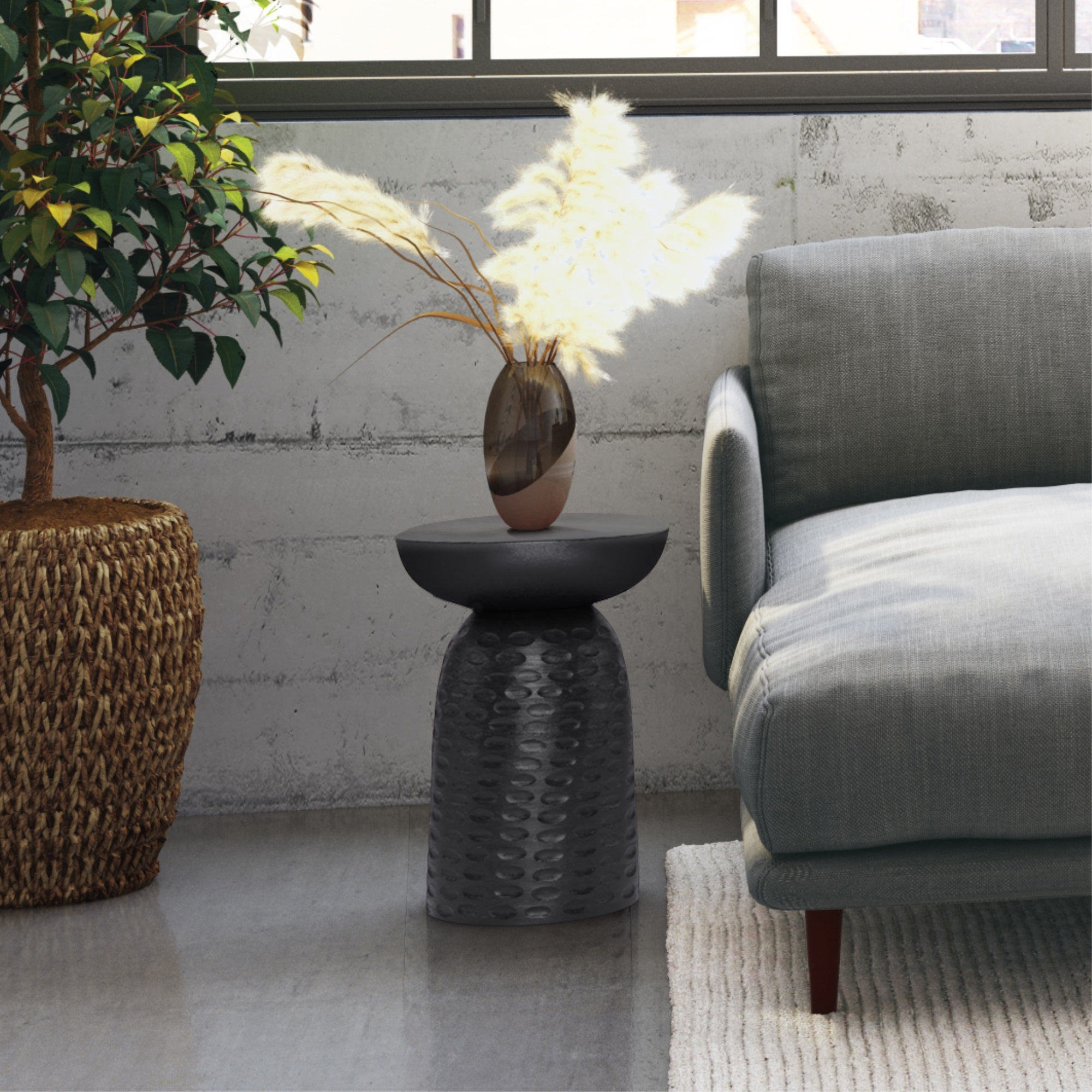 Boyd Solid Mango Wood Wooden Accent Table In Black