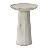 Dayton Solid Mango Wood Wooden Accent Table In White Wash