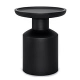 Haynes Solid Mango Wood 16 Inch Wide Round Boho Wooden Accent Table In Black, Fully Assembled