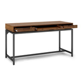 Banting Solid Hardwood Industrial 60 Inch Wide Desk In Medium Saddle Brown