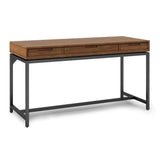 Banting Solid Hardwood Industrial 60 Inch Wide Desk In Medium Saddle Brown