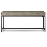 Banting Solid Hardwood Industrial 72 Inch Wide Wide Desk In Distressed Grey