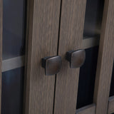 Bedford Solid Wood 32 Inch Wide Transitional Low Storage Media Cabinet In Farmhouse Grey