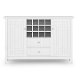 Bedford Solid Wood 54 Inch Wide Transitional Sideboard Buffet And Wine Rack In White