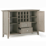 Bedford Solid Wood 54 Inch Wide Transitional Sideboard Buffet And Wine Rack In Distressed Grey