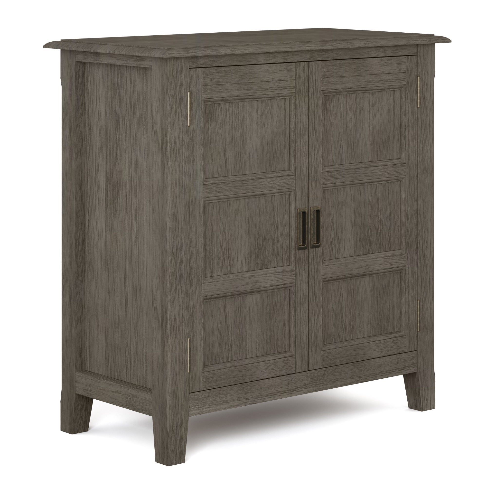 Burlington Solid Wood 30 Inch Wide Transitional Low Storage Cabinet In Farmhouse Grey